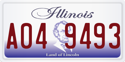 IL license plate A049493