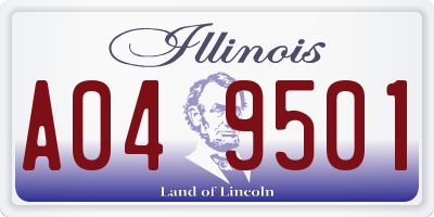 IL license plate A049501