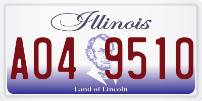 IL license plate A049510