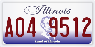 IL license plate A049512