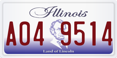 IL license plate A049514