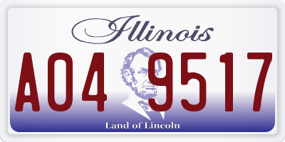 IL license plate A049517