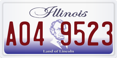 IL license plate A049523