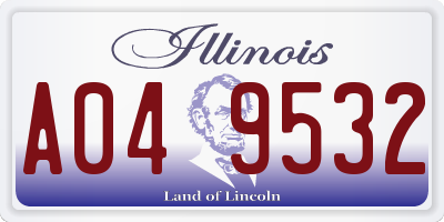 IL license plate A049532