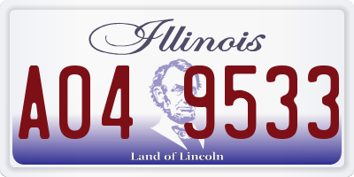 IL license plate A049533
