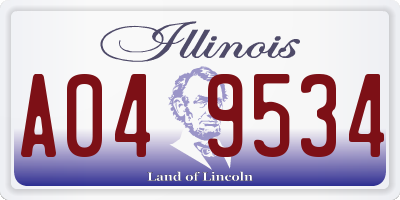 IL license plate A049534