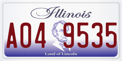 IL license plate A049535