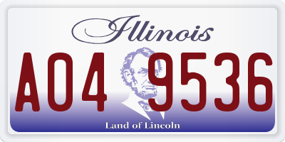 IL license plate A049536