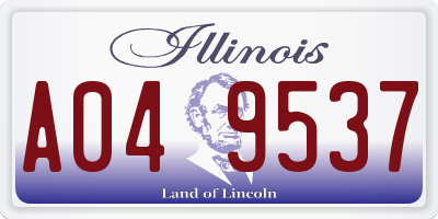 IL license plate A049537