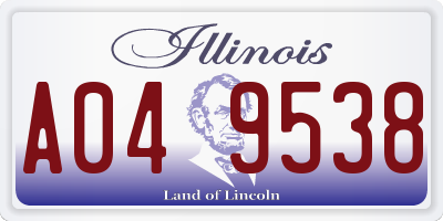 IL license plate A049538