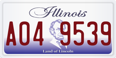 IL license plate A049539