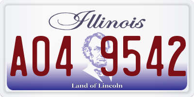 IL license plate A049542