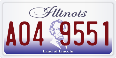 IL license plate A049551