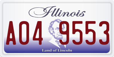 IL license plate A049553