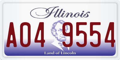 IL license plate A049554