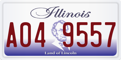 IL license plate A049557