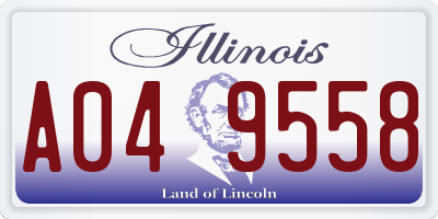 IL license plate A049558