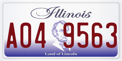 IL license plate A049563