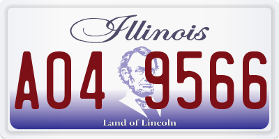 IL license plate A049566
