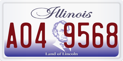 IL license plate A049568