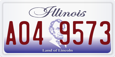 IL license plate A049573