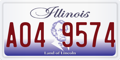 IL license plate A049574