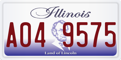IL license plate A049575