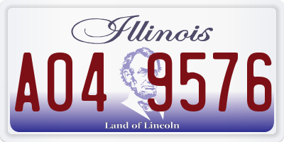 IL license plate A049576