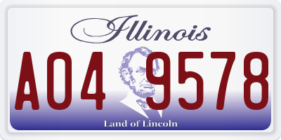 IL license plate A049578