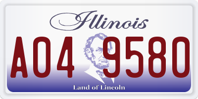IL license plate A049580