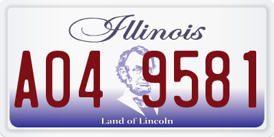 IL license plate A049581