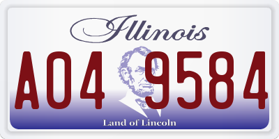IL license plate A049584