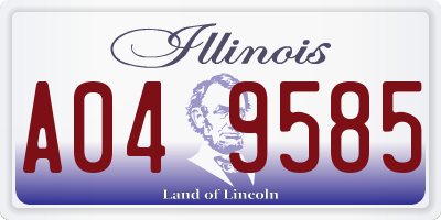 IL license plate A049585
