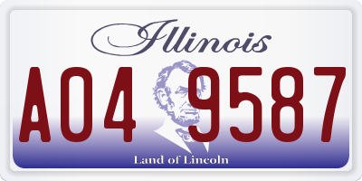 IL license plate A049587