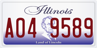 IL license plate A049589