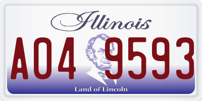 IL license plate A049593