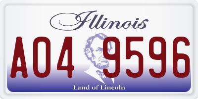 IL license plate A049596