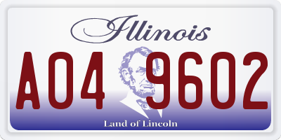 IL license plate A049602