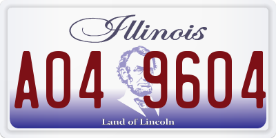 IL license plate A049604