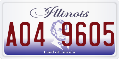 IL license plate A049605