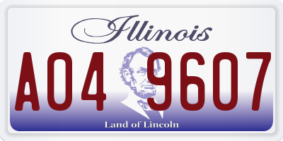 IL license plate A049607