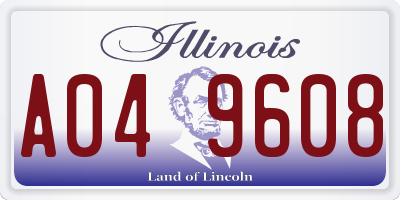IL license plate A049608
