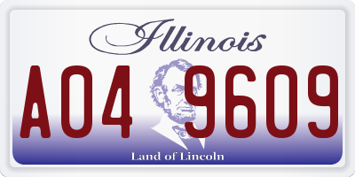 IL license plate A049609