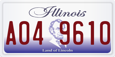 IL license plate A049610
