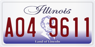 IL license plate A049611