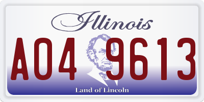 IL license plate A049613