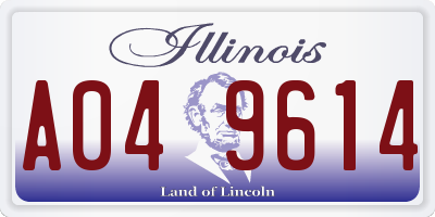 IL license plate A049614