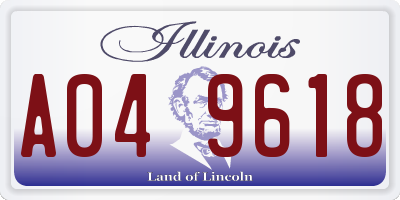 IL license plate A049618