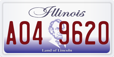 IL license plate A049620