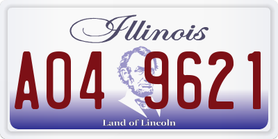 IL license plate A049621